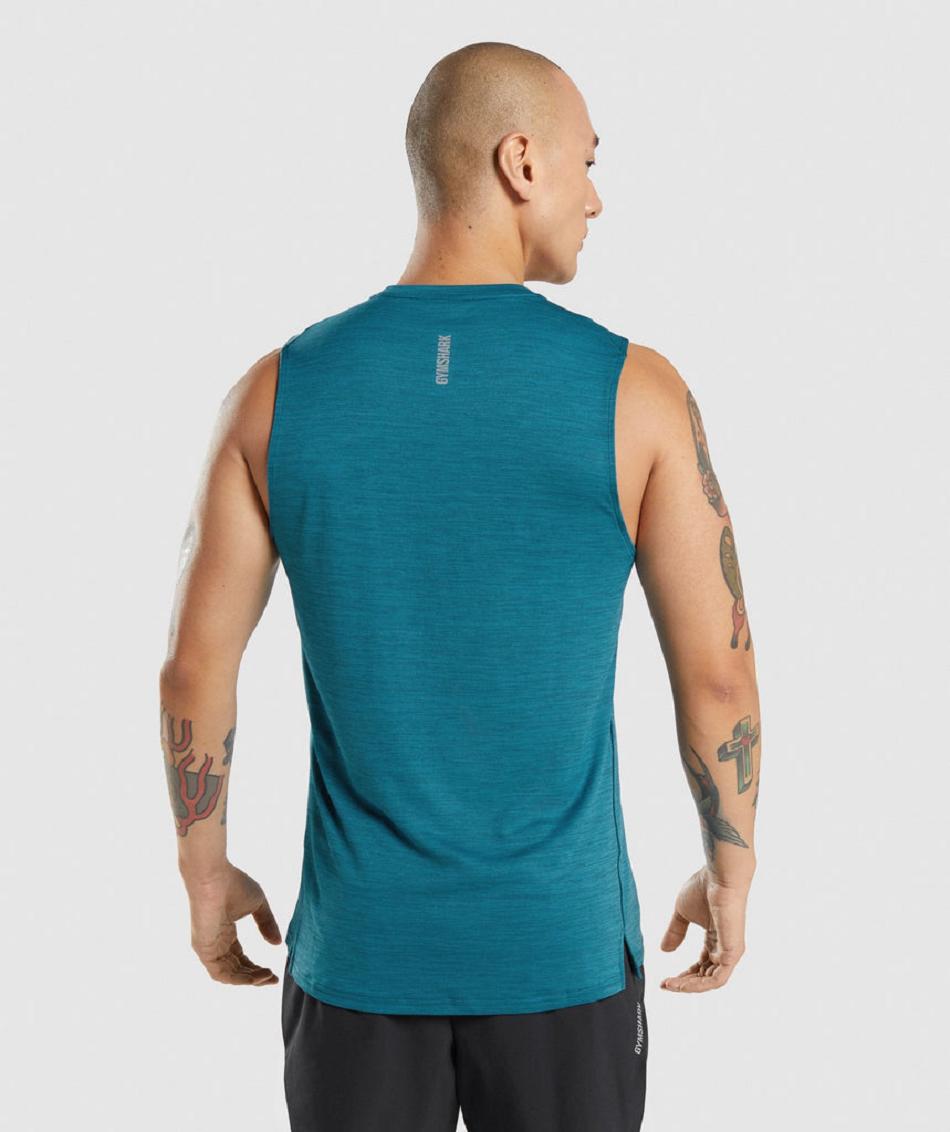 Camiseta Tirantes Gymshark Speed Hombre Turquesa Turquesa | CO 3226WNB